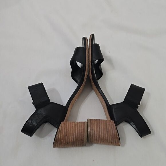 Stuart Weitzman Broadband Leather City Open Tow block Sandals heels Size 7.5 - Picture 3 of 11